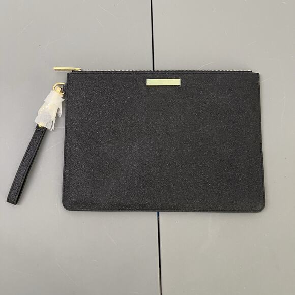 NWOT KATIE LOXTON Stardust Womens Vegan Wristlet Strap Clutch 11.5" Black - Picture 1 of 11